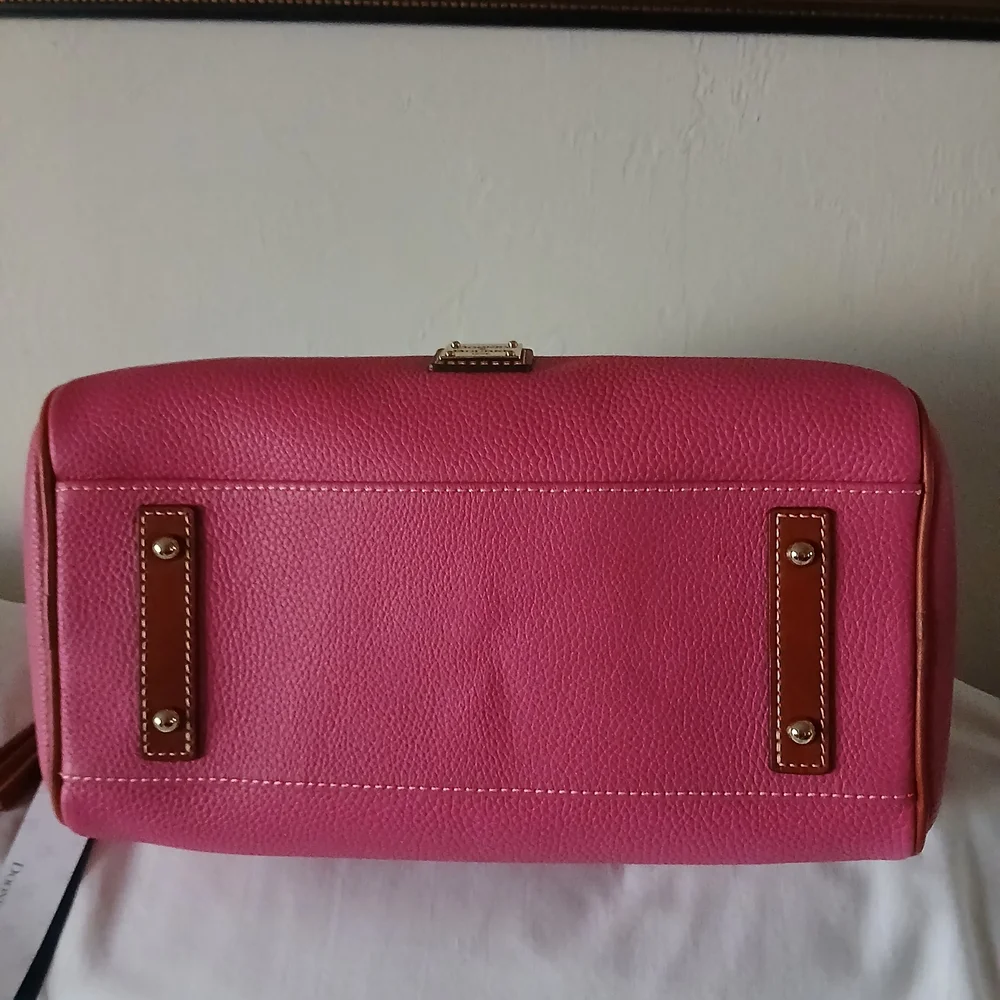 Dooney & Bourke Kendra Hot Pink and Brown Leather Satchel NWT - Picture 5 of 8